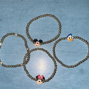 Disney Baublebar Character Beaded Bracelets Set - Gold